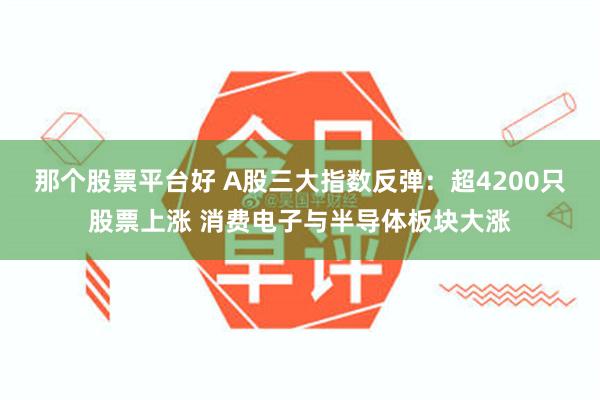 那个股票平台好 A股三大指数反弹：超4200只股票上涨 消费电子与半导体板块大涨