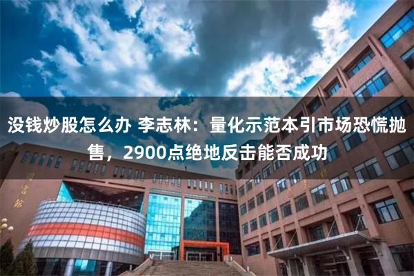 没钱炒股怎么办 李志林：量化示范本引市场恐慌抛售，2900点绝地反击能否成功