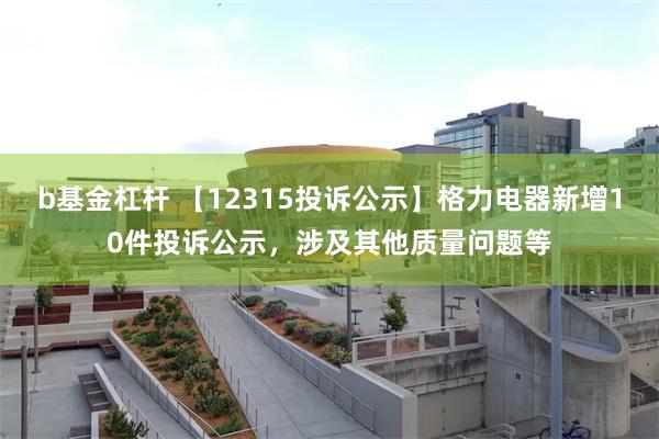 b基金杠杆 【12315投诉公示】格力电器新增10件投诉公示，涉及其他质量问题等