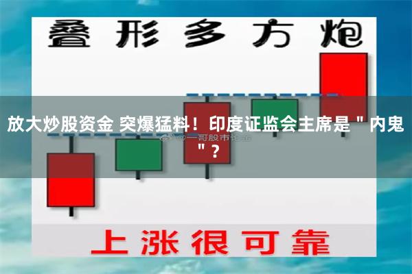 放大炒股资金 突爆猛料！印度证监会主席是＂内鬼＂？