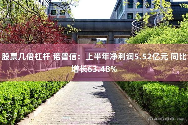 股票几倍杠杆 诺普信：上半年净利润5.52亿元 同比增长63.48%