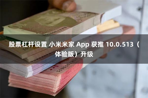 股票杠杆设置 小米米家 App 获推 10.0.513（体验版）升级