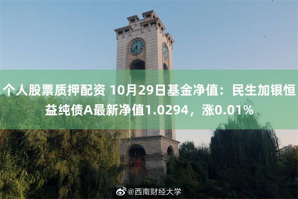 个人股票质押配资 10月29日基金净值：民生加银恒益纯债A最新净值1.0294，涨0.01%