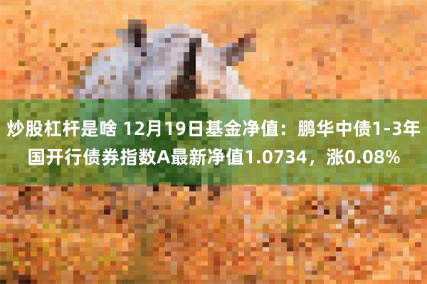 炒股杠杆是啥 12月19日基金净值：鹏华中债1-3年国开行债券指数A最新净值1.0734，涨0.08%